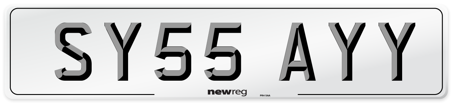 SY55 AYY Number Plate from New Reg